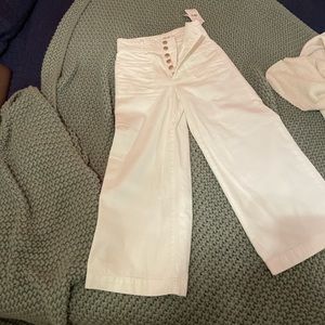 Free people white wide leg jeans